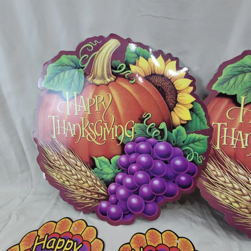 7 Amscan Thanksgiving Cutouts Party Decorations Turkey Pumpkin Garland